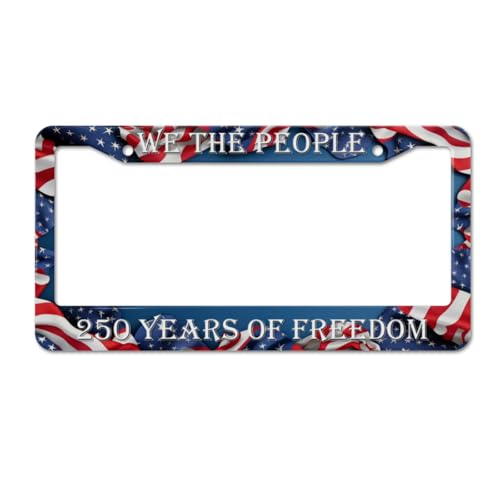 250th Anniversary USA License Plate Frame for Cars - License Plate Frame Holder - Automotive Exterior Car Accessories for Women and Men - Made in USA