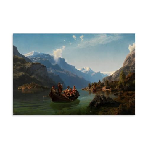 Impression toile Hans Gude Hardangerfjord d'art pour chambre