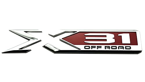 Image of 2Pack X31 Off Road Emblem 84682662 Rear Bodyside Badge Nameplate Letter Replacement for 2019 2020 2021 2022 GMC Sierra 1500 (Chrome Red)