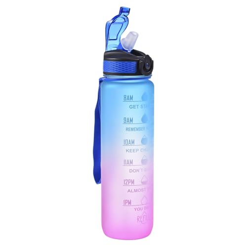 Botella para deportes al aire libre de 1000 ml. La mejor botella deportiva a prueba de fugas, apta para el fitness, botella deportiva de 1000 ml, no tóxica, sin BPA y ecológica en co-poliéster