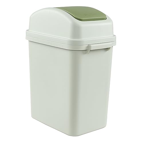 Caneca de basura plástica 1.8 galones con tapa basculante verde miniatura 5