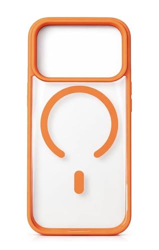 Image of DAVIK Ballistic Magnetic Case for iPhone 17 Pro and 17 Pro Max, Cosmic Orange, Shockproof Silicone Bumper, Crystal Clear Back, Mag-Safe Compatible, Raised Bezels (iPhone 17 Pro)