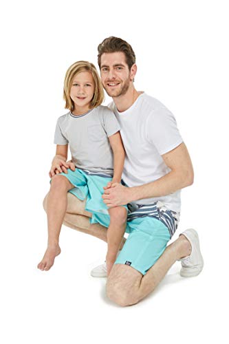 Father Son Matching Hawaiian Beach Board Shorts Swimwear Spandex In Honu Turtles Turquoise Men 34 Boy 4 #TOP3