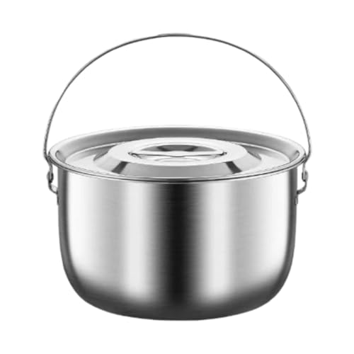 DimyFew Camping-Topf Camping-Kochgeschirr 3 L Edelstahl-Topf mit Deckel und faltbarem Griff, große Kapazität Camping Schüssel Geschirr tragbar für Outdoor-Camping, Picknick, Wandern, Küche, Stil a