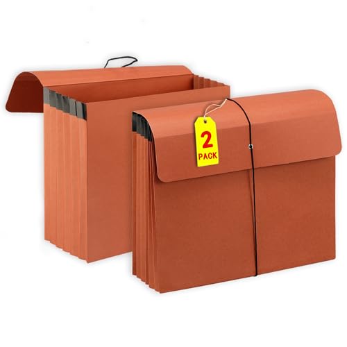 2 Packs Expanding File Folder with Flap and Cord Closure,5