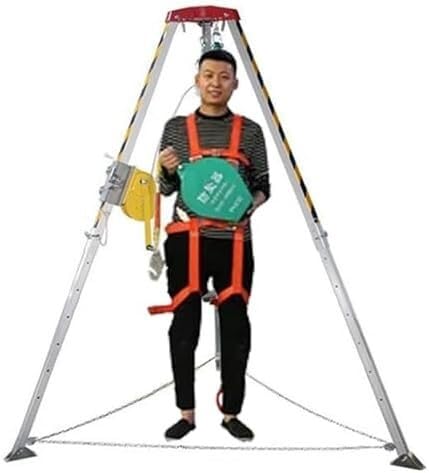 BYFSRUS Tripod System for Confined Spaces with Winch and Safety Device for Vertical Access to Sewer Wells and Rescue Operations