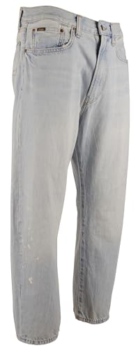 POLO RALPH LAUREN Men's Anders Classic Taper Fit Authentic Denim Jeans 34Wx30L Light Blue2