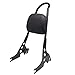 YHMOTO Detachables Sissy Bar Cushion Passenger Backrest W/Pad and Docking Hardware Kits Fit for Harley Sportster XL1200 883 2004-2023 (Black)