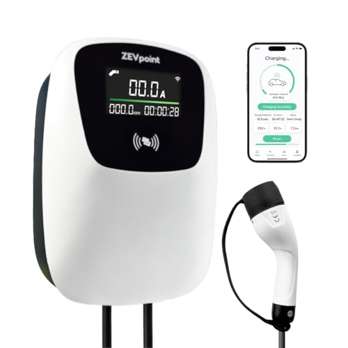 Zevpoint 22kW EV Charger | 5m TPU Cable | Display Screen | CE, TUV & UL Certified | Power Adjust |...