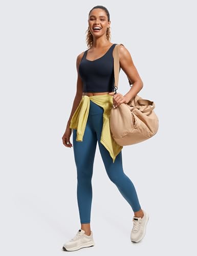 Image of CRZ YOGA Womens Sports Bras V Neck Padded Cropped Tank Top Wireless Yoga Bra