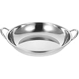 Outanaya Edelstahl Kochtopf mit Doppelgriff Zeitersparnis und Einfache Reinigung für Küche und Restaurant Robuster Antiüberlauf Topf in Silber