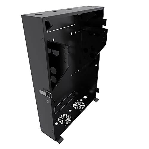Image of NavePoint 5U Vertical Server Rack Enclosure, Low Profile, 27.5 inch Deep, Max Weight Capacity 132lbs - 5U Network Cabinet Vertical Wall Mount, Perforated, Black