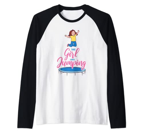 This Girl loves jumping - Girls' Trampoline Gymnastic Raglan Baseball ...
