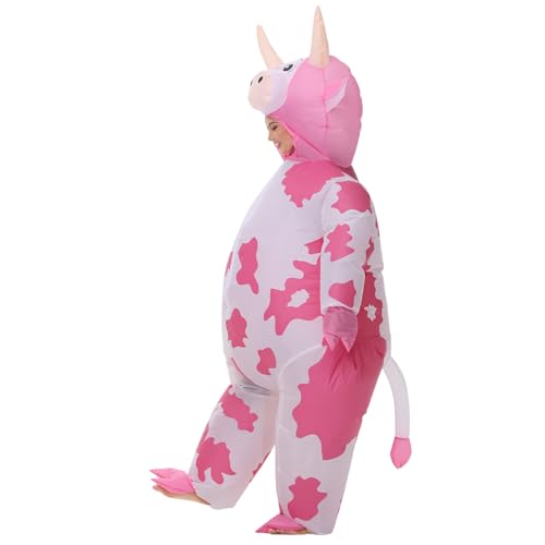 AOGOYO Inflatable Cow Costune Funny Blow up Animal Costume Cow Suit for Cosplay Party Halloween Fancy Dress Parade Carnival Outfit by AOGOYO - Used condition - Image 3