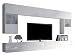Produktbild Moderne Wohnwand Calabrini I, Anbauwand, Mediawand, Hängevitrine, TV Lowboard, Wandregal, Wohnzimmerschrank, Fernsehschrank (ohne Beleuchtung, Weiß/Weiß Hochglanz)