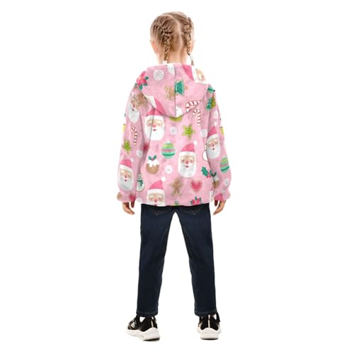 OTVEE Christmas Cute Santa Claus Kids Hoodie Jacket Fall Spring Full Zip Warm Outwear Coat4