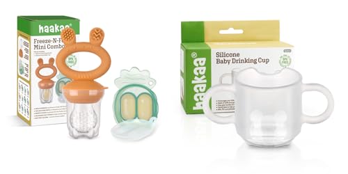 Image of Haakaa Silicone Baby Fruit Food Feeder & Toddler Cup Combo