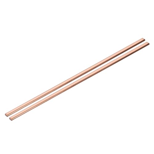QUARKZMAN 2 Stück Kupfer Flachstange 3/16 x 3/16 x 9 C110 Massiv Kupfer Schiene Platte Metallbleche Für DIY Basteln Reparaturen Elektrik (5mm x 5mm x 230mm)