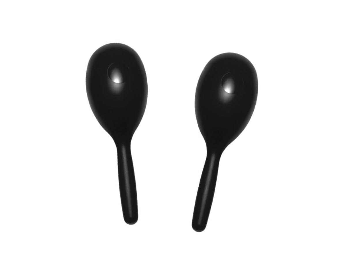 Lote de 48 Maracas de Plástico en Color Negro. Artículos de Cotillones. Complementos para Fiestas y Eventos. Decoración y Regalos Originales para Bodas, Comuniones y Cumpleaños. DC