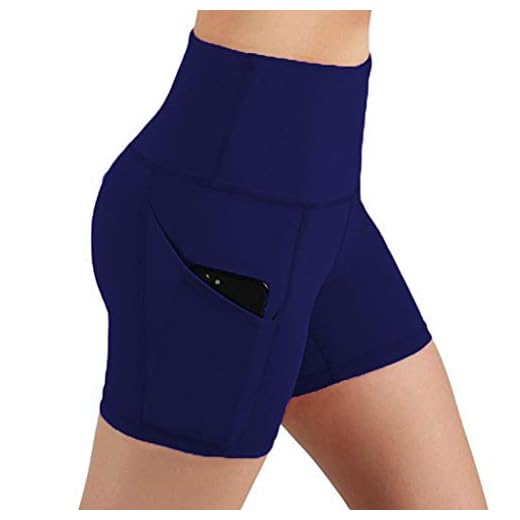 Yogabyxor korta dam – joggingbyxor dam hög midja lös löpshorts korta sportbyxor sömlösa tights ogenomskinliga träningsbyxor träningsbyxor cykelbyxor leggings byxor kalsonger hotpants för sport gym yoga, marinblå, L