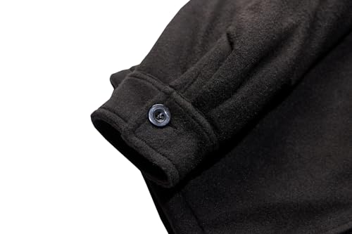 Image of TanBridge Men's Cotton Plaid Shirts Jacket Full Zip Fleece Flannel Sherpa Lined Hoodies Heavyweight Hoodies Jacket for Men