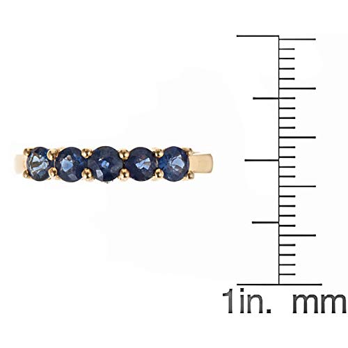 Gin And Grace 14K Yellow Gold Genuine Blue Sapphire Ring For Women | Ethically, Authentically & Organically Sourced (Round-Cut) Shaped Sapphire Hand-Crafted Jewelry For Her | Sapphire Ring For Women #TOP2