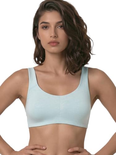 Enamor Low Impact Women's Cotton Easy Everyday Bra - All Day Comfort Non Padded, Wirefree, High Coverage - SB06
