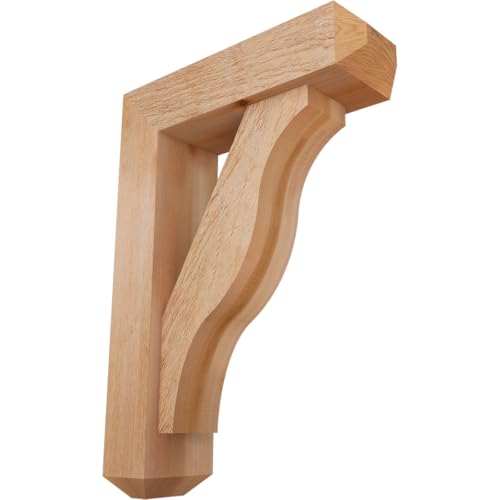 6"W x 20"D x 28"H Funston Craftsman Rough Sawn Bracket w/Offset Brace, Western Red Cedar