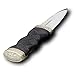 Windlass Hand Forged High Carbon Steel Sgian Dubh Black Wooden Carved Handle with Genuine Leather Sheath
