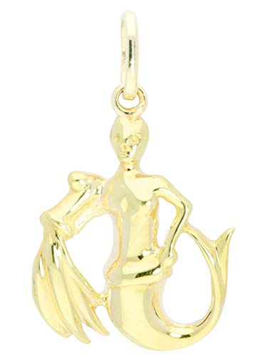 My Gold Damen Herren Kinder Sternzeichen Anhänger Wassermann Gold 333 (Ohne Kette) Echtes Gelbgold (8 Karat) 25mm x 14mm Zodiac Basic A-05976-G301-Was
