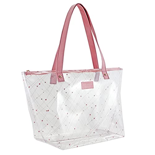Bolsa Transparente Praia Piscina Ombro Alca Sacola Blogueira Cor:Rosa
