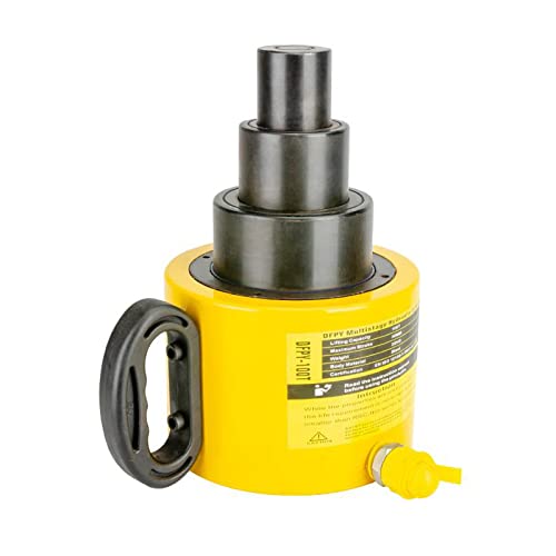Image of NEWTRY 100 ton Hydraulic Ram Jack Multi-Section Stoke 300mm(11.8inch) Short Type Protable Hydraulic Cylinder Industrial Lifting Jack, not for Car (100T)