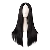 MapofBeauty 28 Inch/70 cm Women Special Long Straight Synthetic Wig (Black)