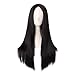 MapofBeauty 28 Inch/70cm Women Special Long Straight Synthetic Wig (Brownish Black)
