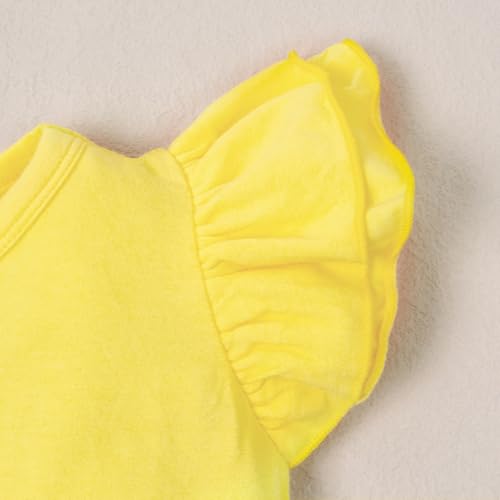 Image of Magic Park 1-14Y Toddler Ruffle T Shirt Girls Solid Color Blouse Kids Girl Short Long Sleeve Tops Casual Tee