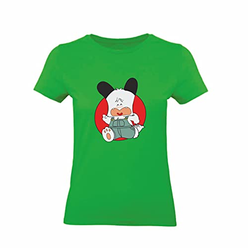 T-Shirt Donna Basic Cotone Super Fit Top Quality - H. Spank MOD. 2 - Divertente Humor Made in Italy, verde, M