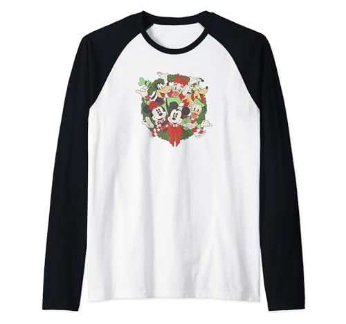 T-shirt Mickey Noël style baseball pour vos soirées pyjama et matins festifs