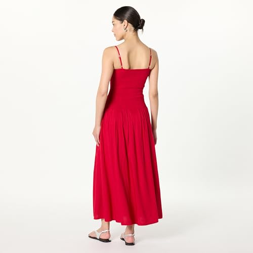 Image of The Drop Womens Florencia Smocked Bodice Linen Maxi Dress