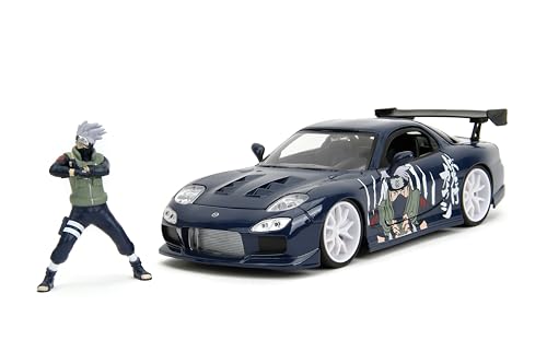 Jada Naruto 1:24 1993 Mazda RX-7 Die-Cast Car y Figura Kakashi 2.75" miniatura 4
