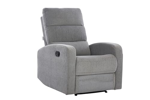 Image of Urban living - Monaco Single Seater Fabric Manual Recliner | 1 Seater Sofa | Single Sofa Recliner | 1 Seater Chair Sofa | 1 Year Warranty | Grey