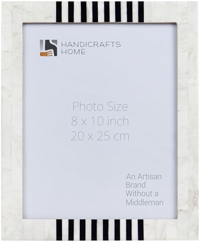 Handicrafts Home Resin inlay Black & White Picture Frame Modern Decor, 8x10