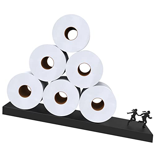 Étagère Flottante pour Papier Toilette - Étagère inclinée en métal pour Un Rangement Facile de la Salle de Bain - Support Mural Moderne pour Rouleaux de mouchoirs ou Serviettes Cover