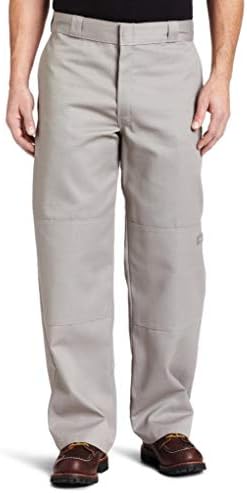 Dickies Men's Loose Fit Double Knee Twill Work Pant, Silver Gray, 36W x 32L