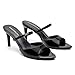 High Heels for Women Pointed Open Toe Strappy Heels Stiletto Kitten Heeled Sandals Vintage Wedding Bridal Party Dressy Wedding Sexy Mule Heels XM-L-2 Black 8