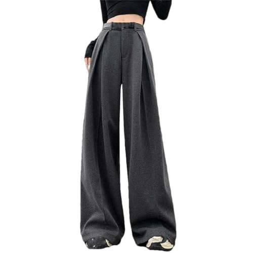 Pantalon de printemps en laine extensible confortable coupe droite femme