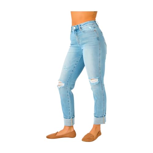 Judy Blue Mid Rise Star Pocket Boyfriend Jeans2