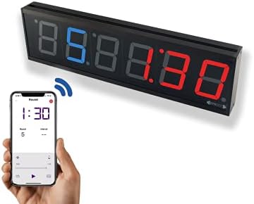 GymNext Flex Timer - Home Edition - Bluetooth App-Controlled LED Interval Timer with Medium 2.3” Digits for Crossfit, Tabata, HIIT, EMOM, MMA, Boxing, Interval Training, Circuit Training, and More