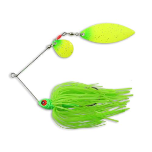Northland Fishing Tackle Reed Runner Tandem Spin - Premium Spinner Baits for Freshwater - Lures for Bass, Pike, and Musky, Parakeet, 1/4 Oz