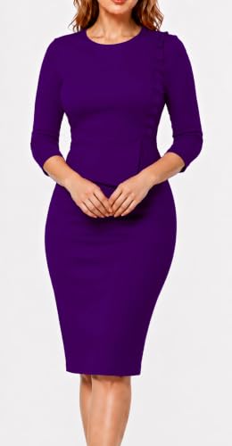 Image of ZVO Midi Dress for Women Church Dress Office Work Bodycon Pencil Dresses