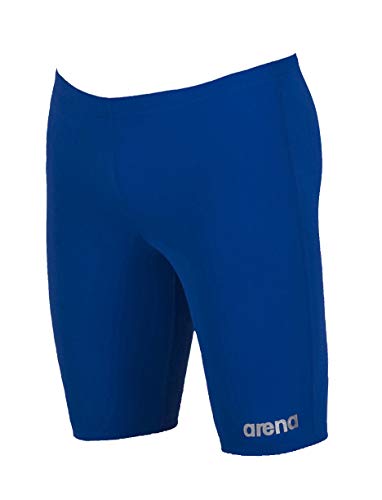 ARENA Boy's Board Swim Jammer MaxLife Knee-Length Swimsuit Pool Training Competing Youth Swim Team Suit, Royal/Metallic Silver, US Size 24